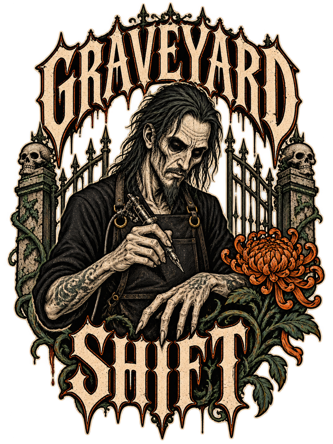 Graveyard Shift original tattoo artwork from the Tattoo Media Network shop